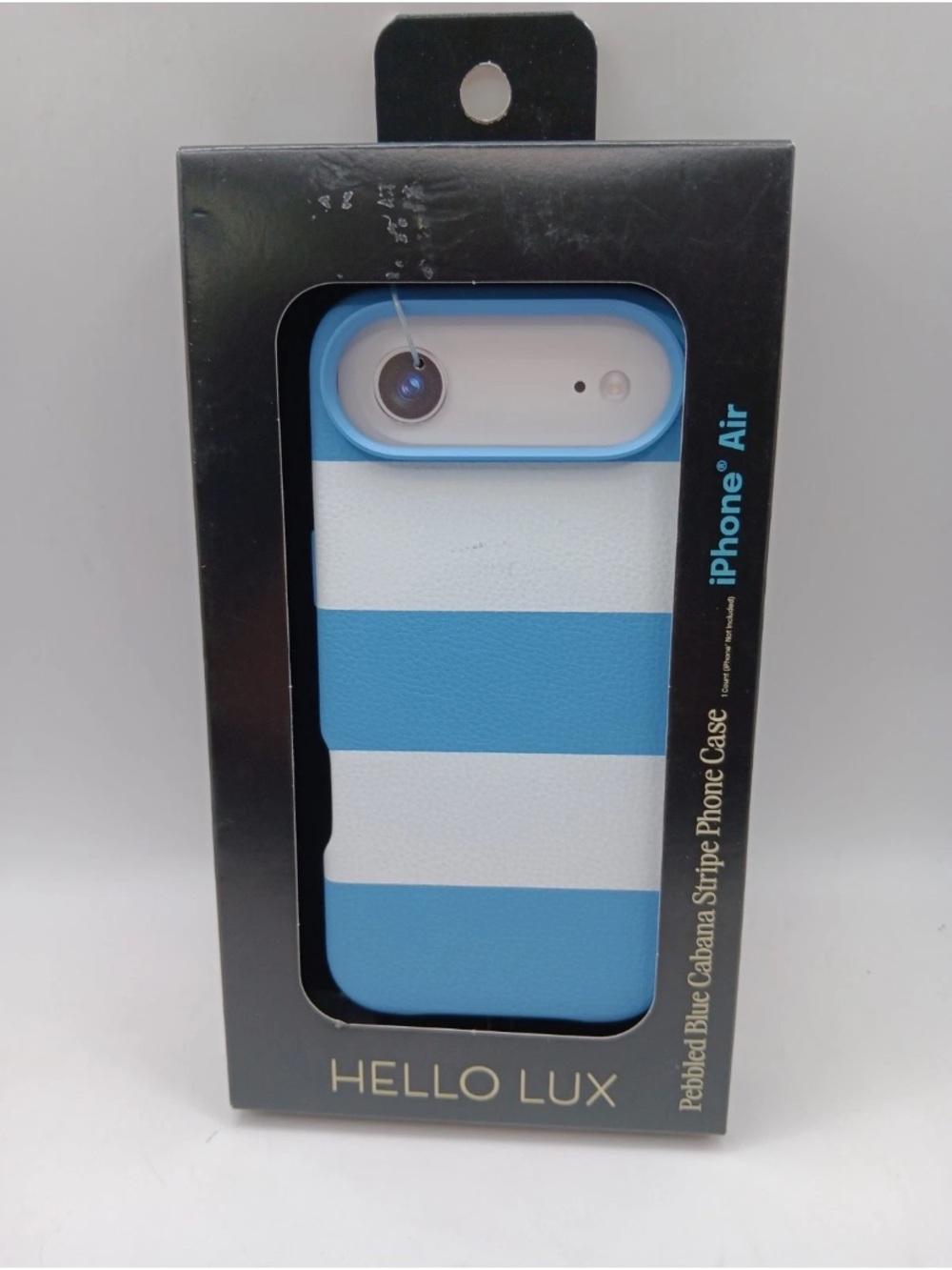 Hello Lux pebbled blue cabana stripe phone case iPhone Air
